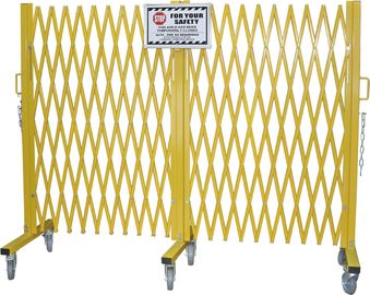 Sarı Katlanır Bariyer Kapısı Akordeon Güvenlik Bariyeri Max Açılış 20 &#39;X 52 ½ ”Yüksek